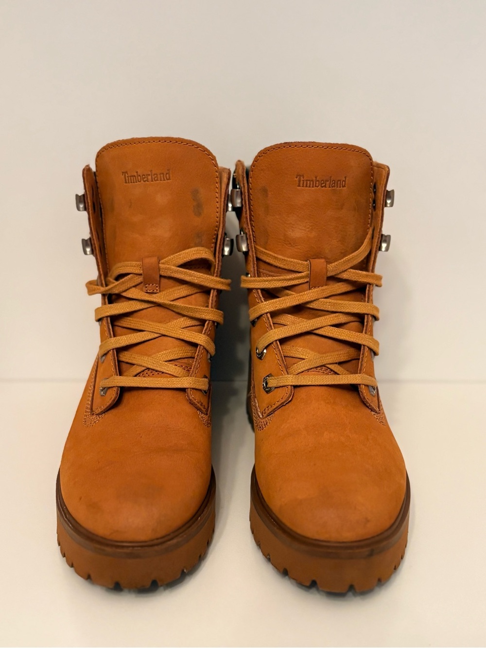 Timberland Women's Tan Lace-Up Leather Boots